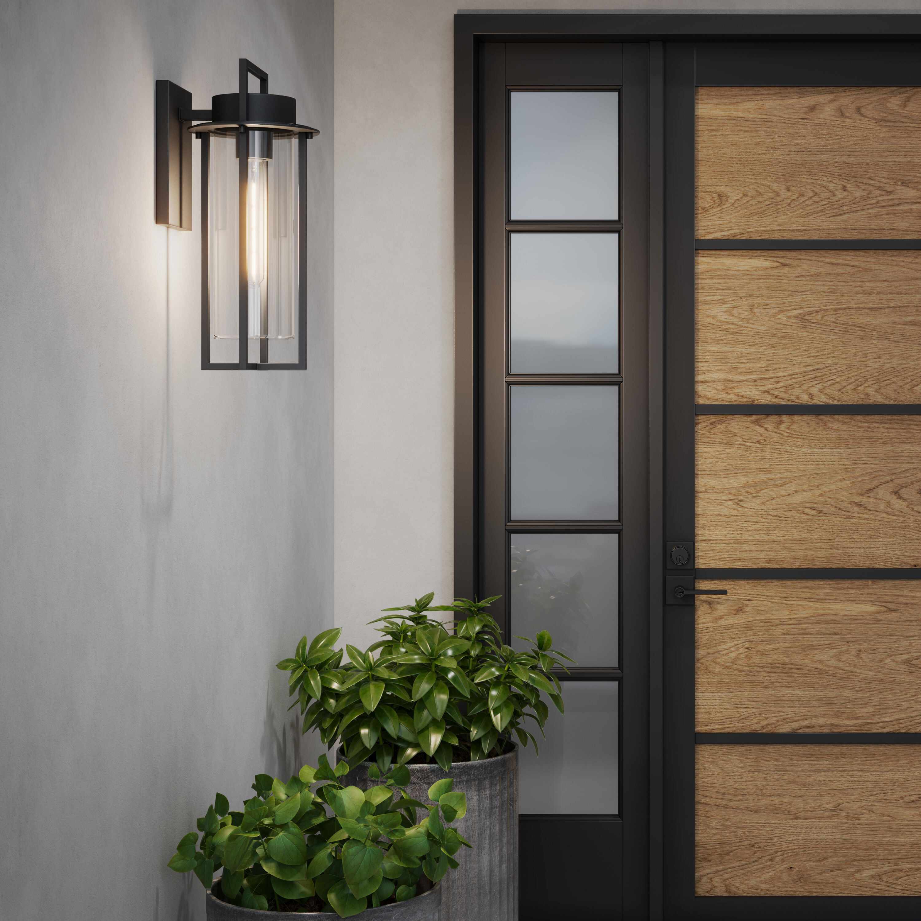 Russell 1 Light 22.25 inch Powder Coated Black Outdoor Post Lantern